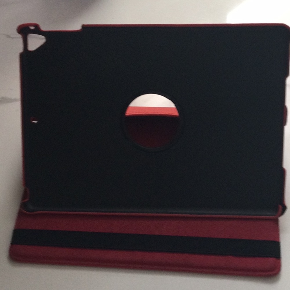 Rotating Black & Red Tablet Case - Compatible Brand
